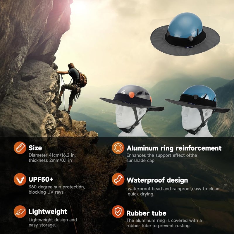 Tontron Climbing Helmet Visor,Helmet Brim,Helmet Sunshade,Safety Helmets Sun Hat.Suit for Climbing, Hiking,Rappelling,High-Altitude Worker, Construction Worker, Rescue Team - Image 2